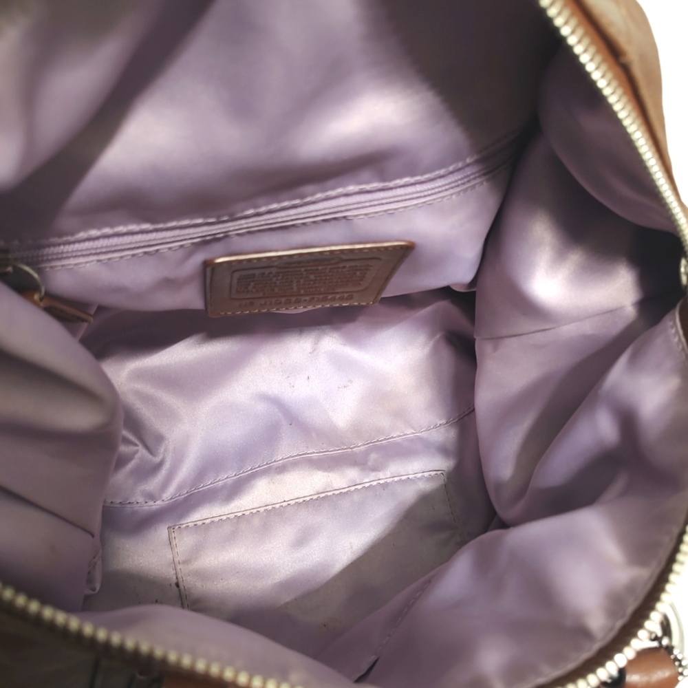 COACH Ashley Sabrina Pleated Convertible Satchel Duffle Bag Walnut F15445 - Picture 14 of 16
